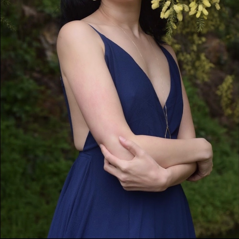 Storia Royal Blue Backless Wrap Dress | Size M - Picture 6 of 7